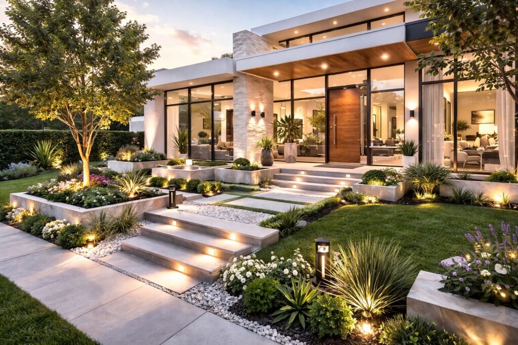 Entrada con escalones