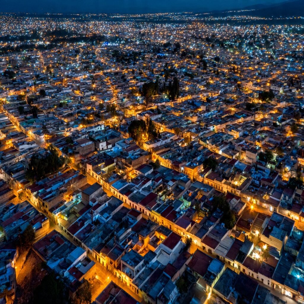 fotografía panorámica aérea de Puebla