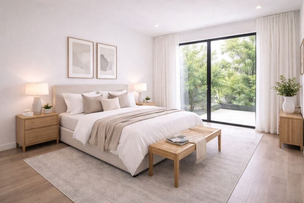 Recamara amplia con ventanal